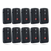 Lots of 10 Smart Car Key Fob Replacement for Toyota Prius (Silver Logo Only) fits 2004 2005 2006 2007 2008 2009 Proximity 3 Button Remote MOZB31EG 4D-70E Chip